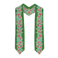 Hawaii Ohia Lehua Graduation Stole Tropical Vibes Green