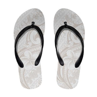 Hawaii Plumeria Lokelani Pikake Lei Flip Flops Sandy Beige Polynesian Tattoo LT9 Beige - Polynesian Pride