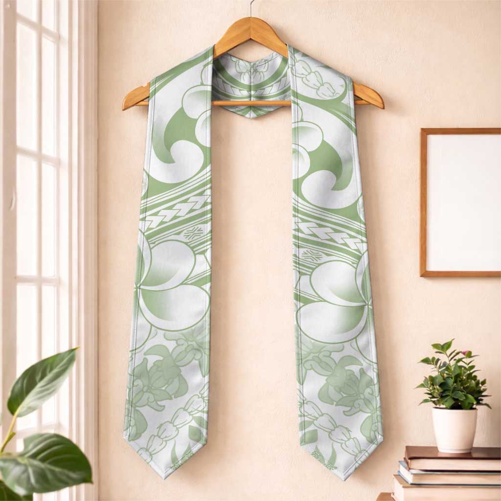 Hawaii Plumeria Lokelani Pikake Lei Graduation Stole Oma'oma'o Polynesian Tattoo LT9 One Size Green - Polynesian Pride
