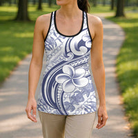 Hawaii Plumeria Lokelani Pikake Lei Hollow Tank Top Navy Blue Polynesian Tattoo LT9 - Polynesian Pride
