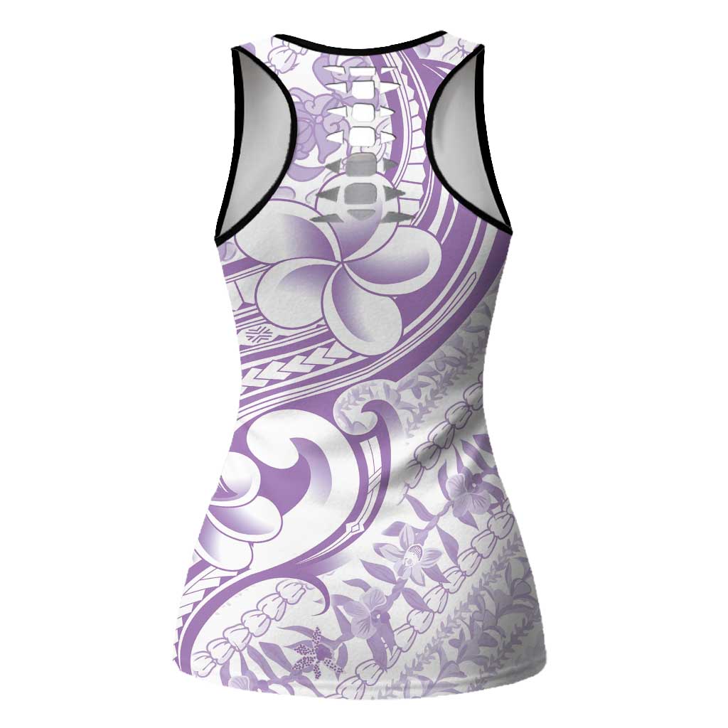 Hawaii Plumeria Lokelani Pikake Lei Hollow Tank Top Poni Polynesian Tattoo LT9 - Polynesian Pride