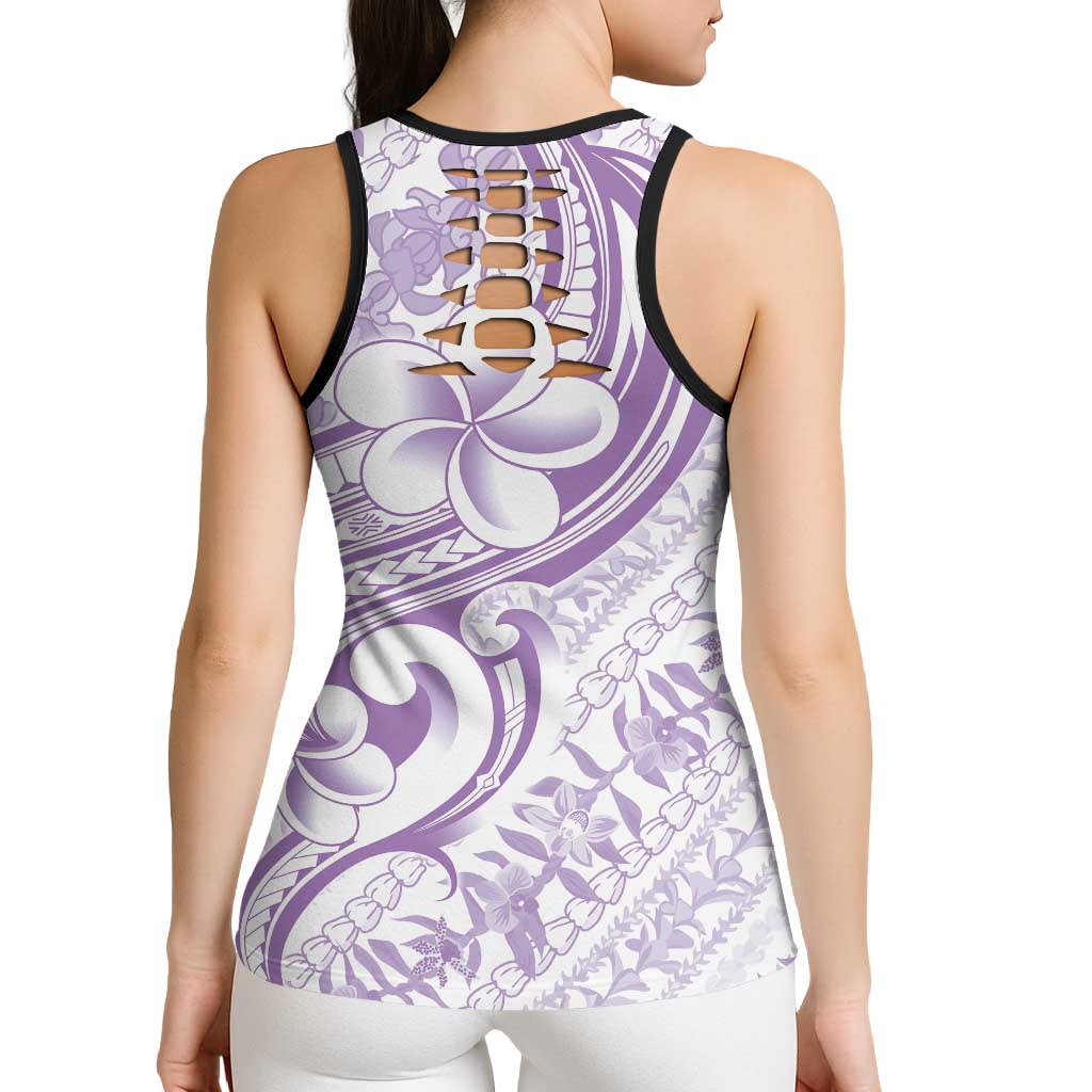 Hawaii Plumeria Lokelani Pikake Lei Hollow Tank Top Poni Polynesian Tattoo LT9 - Polynesian Pride