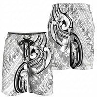 Hawaii Plumeria Lokelani Pikake Lei Shorts for Men Ele'ele Polynesian Tattoo LT9 - Polynesian Pride