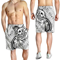 Hawaii Plumeria Lokelani Pikake Lei Shorts for Men Ele'ele Polynesian Tattoo LT9 - Polynesian Pride