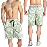 Hawaii Plumeria Lokelani Pikake Lei Shorts for Men Oma'oma'o Polynesian Tattoo LT9 - Polynesian Pride