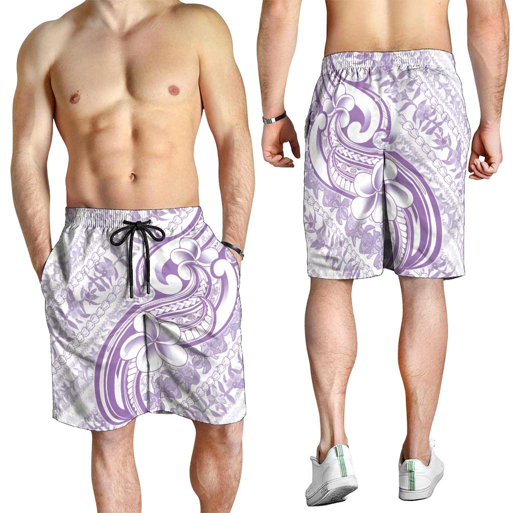 Hawaii Plumeria Lokelani Pikake Lei Shorts for Men Poni Polynesian Tattoo LT9 - Polynesian Pride