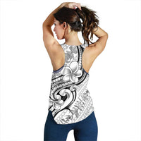 Hawaii Plumeria Lokelani Pikake Lei Women Racerback Tank Ele'ele Polynesian Tattoo LT9 - Polynesian Pride