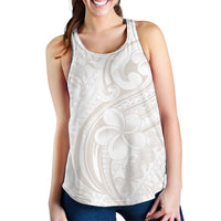 Hawaii Plumeria Lokelani Pikake Lei Women Racerback Tank Sandy Beige Polynesian Tattoo