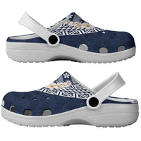 Hawaii Plumeria Tribal Vintage Clogs Shoes Special Blue LT03 - Polynesian Pride