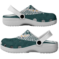 Hawaii Plumeria Tribal Vintage Clogs Shoes Special Turquoise LT03 - Polynesian Pride