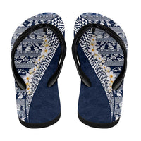 Hawaii Plumeria Tribal Vintage Flip Flops Special Blue LT03 - Polynesian Pride