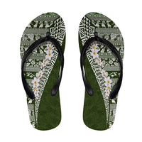 Hawaii Plumeria Tribal Vintage Flip Flops Special Green LT03 Green - Polynesian Pride