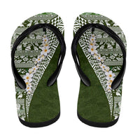Hawaii Plumeria Tribal Vintage Flip Flops Special Green LT03 - Polynesian Pride