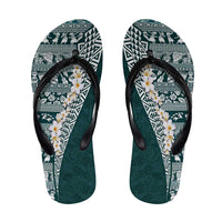 Hawaii Plumeria Tribal Vintage Flip Flops Special Turquoise LT03 Turquoise - Polynesian Pride