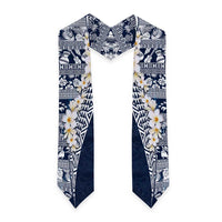 Hawaii Plumeria Tribal Vintage Graduation Stole Special Blue LT03 - Polynesian Pride