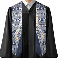 Hawaii Plumeria Tribal Vintage Graduation Stole Special Blue LT03 - Polynesian Pride