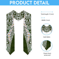 Hawaii Plumeria Tribal Vintage Graduation Stole Special Green LT03 - Polynesian Pride