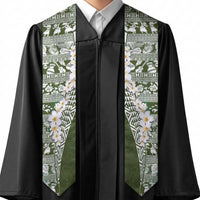 Hawaii Plumeria Tribal Vintage Graduation Stole Special Green LT03 - Polynesian Pride