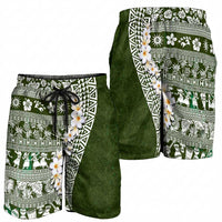 Hawaii Plumeria Tribal Vintage Shorts for Men Special Green LT03 - Polynesian Pride