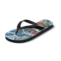 Hawaii Santa Skeleton Surfing Flip Flops Mele Kalikimaka i Iulai!