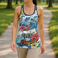 Hawaii Santa Skeleton Surfing Personalized Hollow Tank Top Mele Kalikimaka i Iulai!