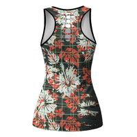 Hawaii Tartan With Hibiscus Hollow Tank Top Polynesian Pattern Vintage LT9 - Polynesian Pride