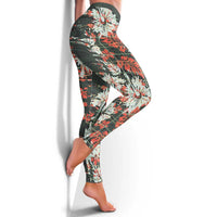 Hawaii Tartan With Hibiscus Leggings Polynesian Pattern Vintage LT9 - Polynesian Pride