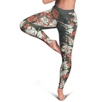 Hawaii Tartan With Hibiscus Leggings Polynesian Pattern Vintage LT9 - Polynesian Pride