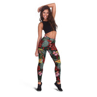 Hawaii Tiki Surfing Leggings Mele Kalikimaka i Iulai!