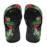 Hawaii Tropical Flowers and Leaves Flip Flops Tapa Pattern Colorful Mode LT03 - Polynesian Pride
