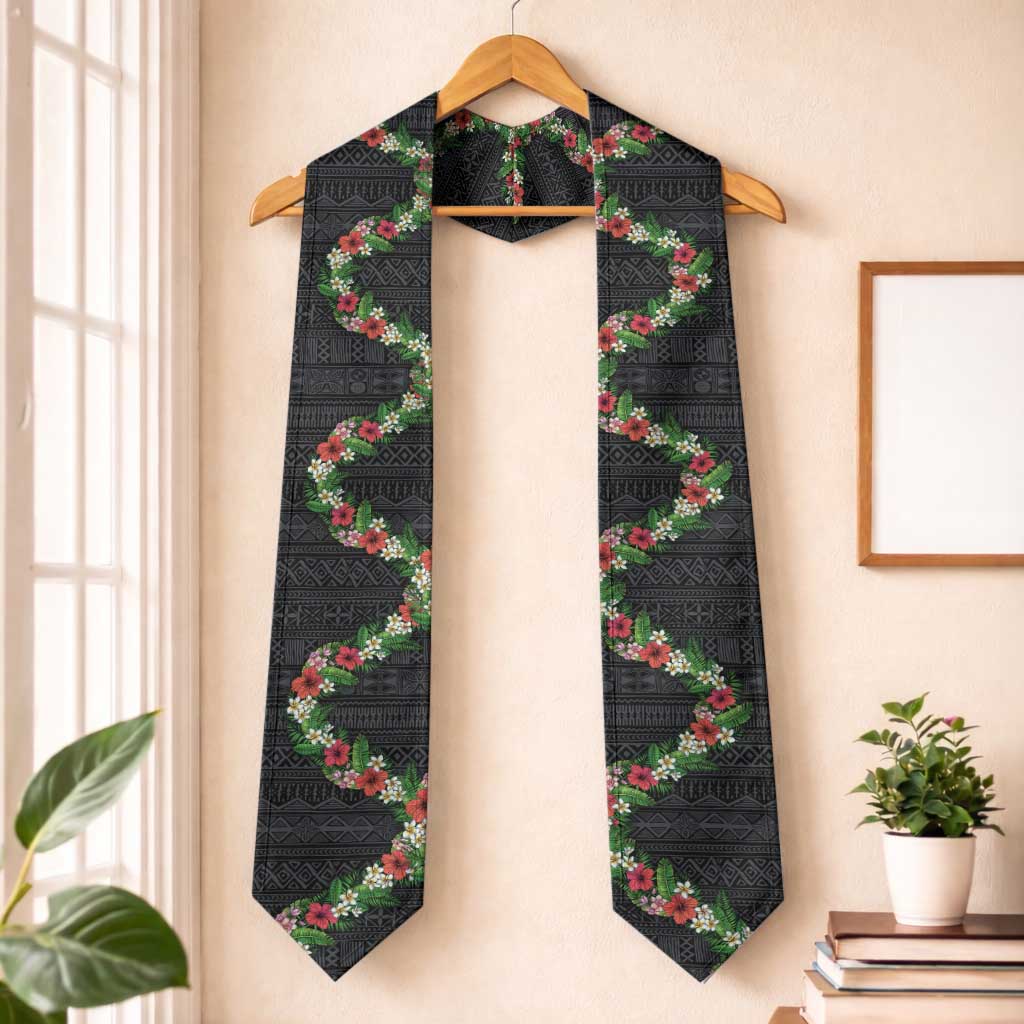 Hawaii Tropical Flowers and Leaves Graduation Stole Tapa Pattern Colorful Mode LT03 One Size Multicolor - Polynesian Pride