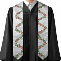 Hawaii Tropical Flowers and Leaves Graduation Stole Tapa Pattern White Mode