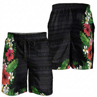 Hawaii Tropical Flowers and Leaves Shorts for Men Tapa Pattern Colorful Mode LT03 - Polynesian Pride