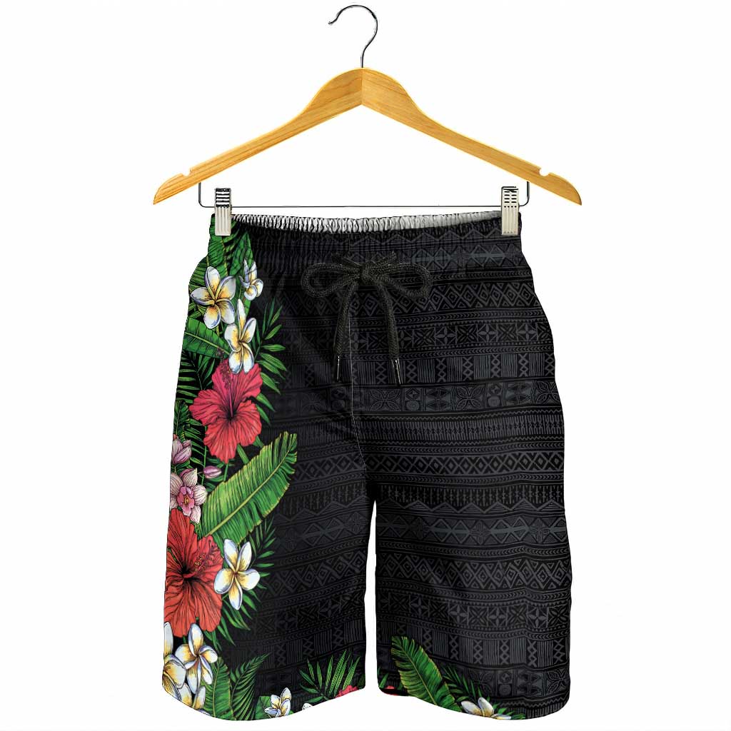 Hawaii Tropical Flowers and Leaves Shorts for Men Tapa Pattern Colorful Mode LT03 - Polynesian Pride