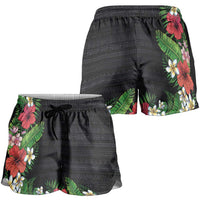 Hawaii Tropical Flowers and Leaves Shorts for Women Tapa Pattern Colorful Mode LT03 - Polynesian Pride