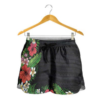 Hawaii Tropical Flowers and Leaves Shorts for Women Tapa Pattern Colorful Mode LT03 - Polynesian Pride