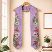 Hawaii Tropical Flowers Graduation Stole Lavender Polynesian Tattoo Art LT05 One Size Lavender - Polynesian Pride