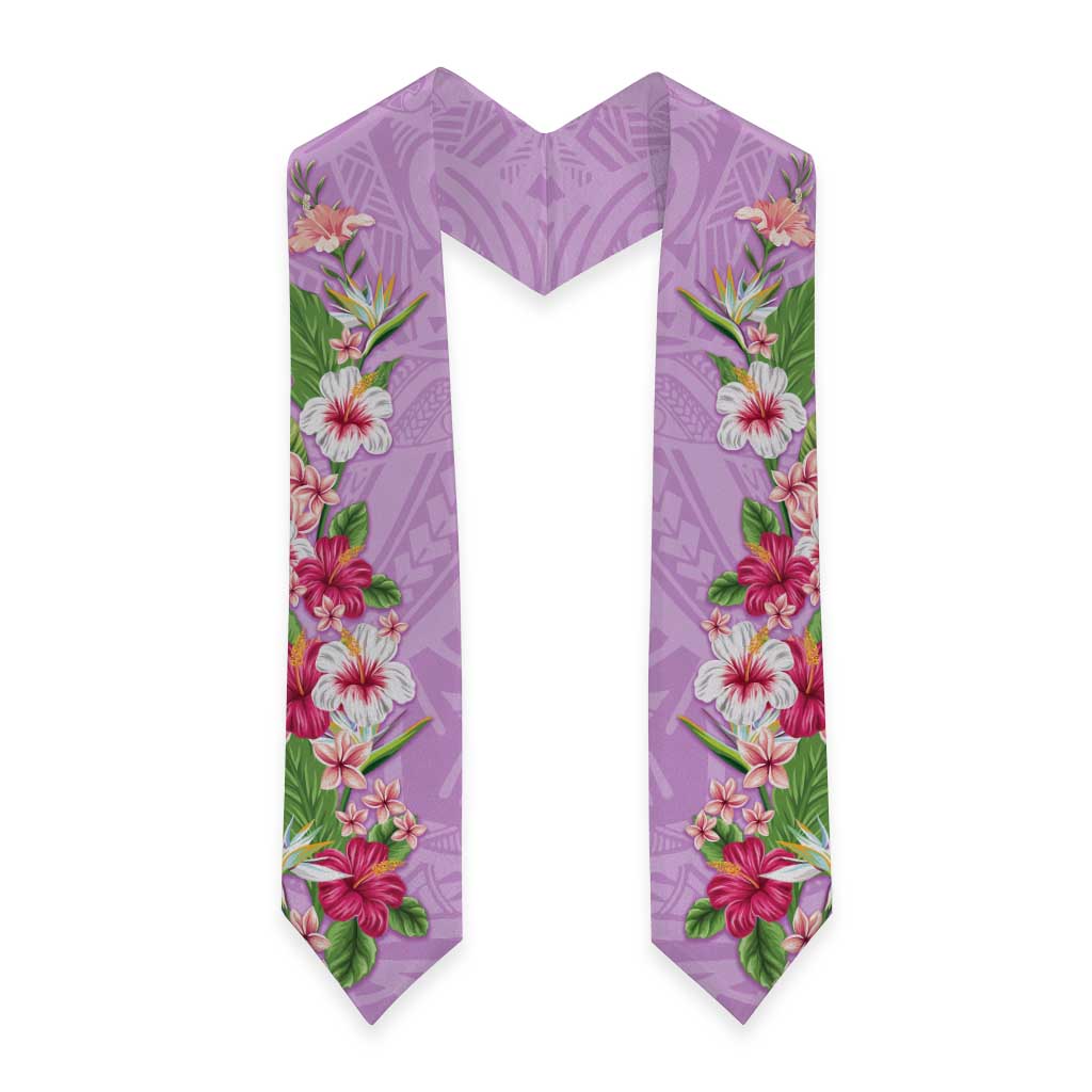Hawaii Tropical Flowers Graduation Stole Lavender Polynesian Tattoo Art LT05 - Polynesian Pride