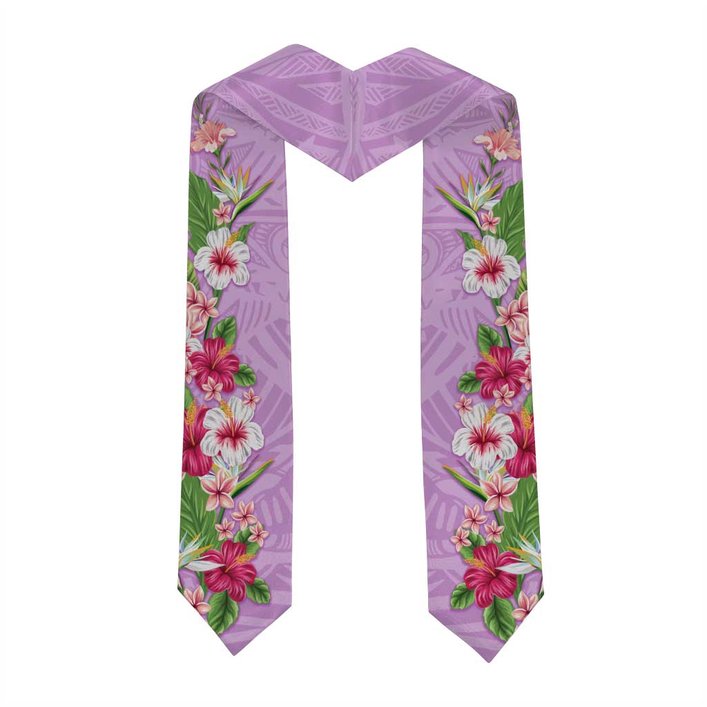 Hawaii Tropical Flowers Graduation Stole Lavender Polynesian Tattoo Art LT05 - Polynesian Pride