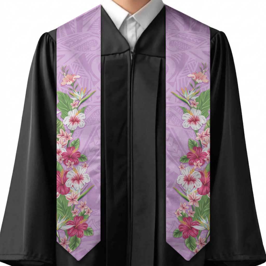 Hawaii Tropical Flowers Graduation Stole Lavender Polynesian Tattoo Art LT05 - Polynesian Pride