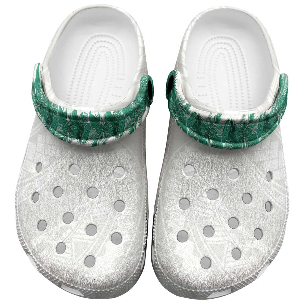 Hawaii Tropical Leaves Clogs Shoes Polynesian Pattern