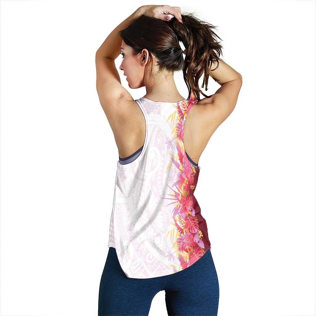 Hawaii Tropical Plant Akala Women Racerback Tank Vibrant Polynesian Pattern LT01 - Polynesian Pride