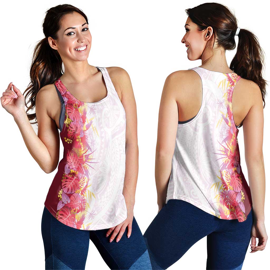 Hawaii Tropical Plant Akala Women Racerback Tank Vibrant Polynesian Pattern LT01 - Polynesian Pride
