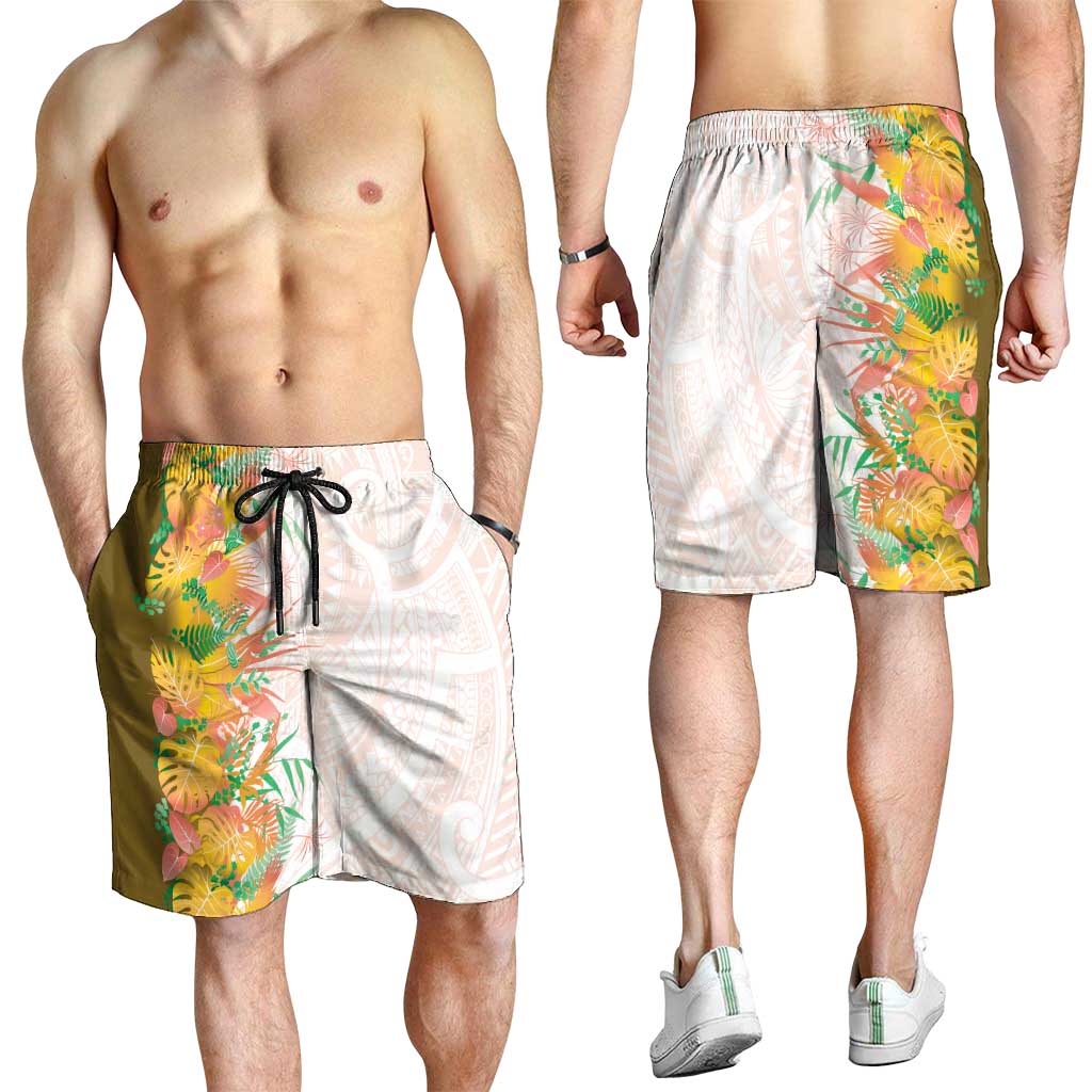 Hawaii Tropical Plant Lenalena Shorts for Men Vibrant Polynesian Pattern LT01 - Polynesian Pride