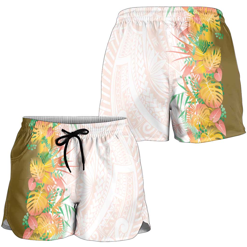 Hawaii Tropical Plant Lenalena Shorts for Women Vibrant Polynesian Pattern LT01 - Polynesian Pride