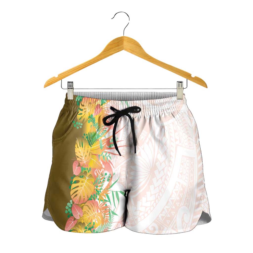 Hawaii Tropical Plant Lenalena Shorts for Women Vibrant Polynesian Pattern LT01 - Polynesian Pride