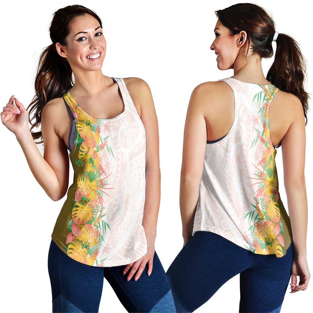Hawaii Tropical Plant Lenalena Women Racerback Tank Vibrant Polynesian Pattern LT01 - Polynesian Pride
