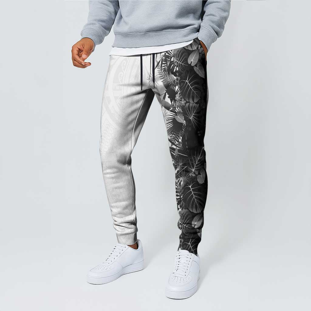 Hawaii Tropical Plant Monochrome Jogger Pants Vibrant Polynesian Pattern LT01 - Polynesian Pride