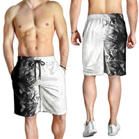 Hawaii Tropical Plant Monochrome Shorts for Men Vibrant Polynesian Pattern LT01 - Polynesian Pride