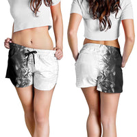 Hawaii Tropical Plant Monochrome Shorts for Women Vibrant Polynesian Pattern LT01 - Polynesian Pride